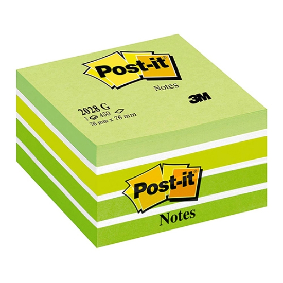 Imagem de CUBO BLOCO DE NOTAS ADERENTES POST-IT 76X76 2028G VERDE PASTEL 450FOLHAS