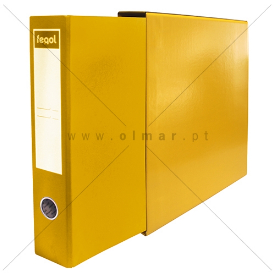 Picture of PASTA ARQUIVO COM CAIXA A4 FEGOL L/E 300/40 AMARELA
