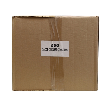 Imagem de SACO C/4 229X324 C/FOLE 30MM KRAFT 110GR ADES.