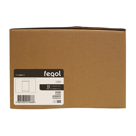 Picture of SACOS C5 162X229MM BRANCOS 90GR ADESIVOS FEGOL 12301 (CAIXA 500)