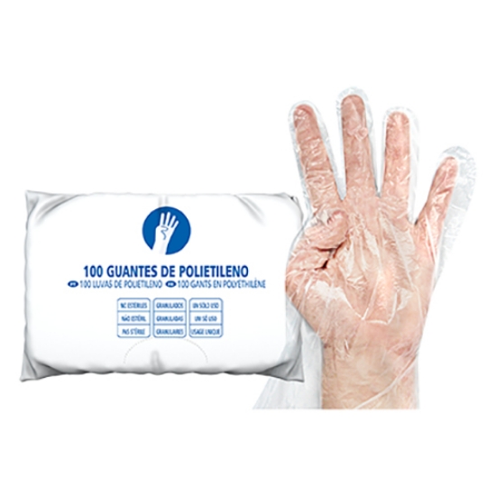 Picture of PACK COM 100 LUVAS DESCARTÁVEIS DE POLIETILENO TRANSPARENTES
