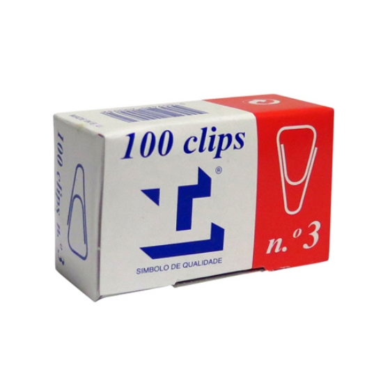 Picture of CAIXA 100 CLIPS ZINCADOS LISMÂNIA Nº3 11X20.5MM