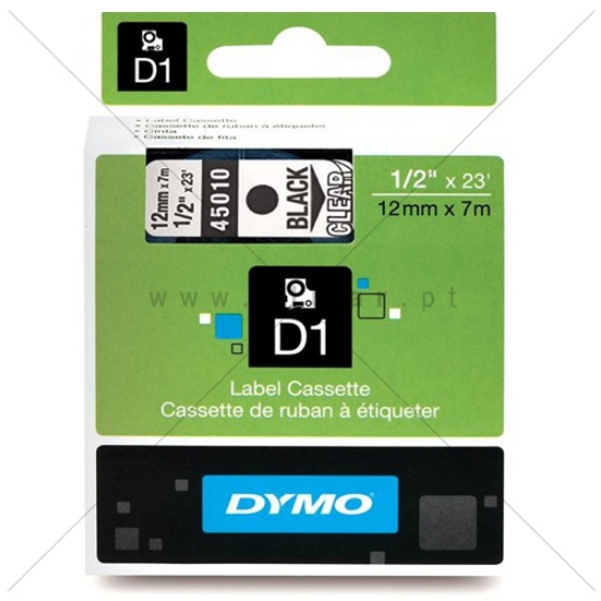 Picture of FITA DYMO D1 12MMX7MT TRANSPARENTE & PRETO (45010/S0720500)
