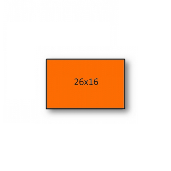 Picture of ROLO ETIQUETAS 26X16MM AD2 CANTOS RECTOS LARANJA FLUORESCENTE (1000UNI)